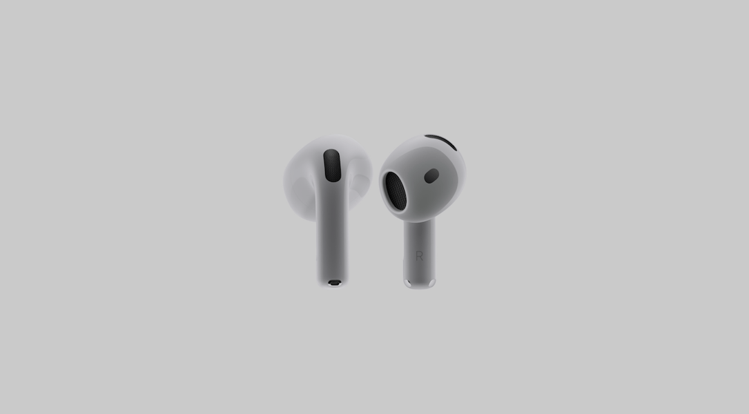 Apple AirPods 5 earbuds showing open-ear design and ANC stem, September 2026