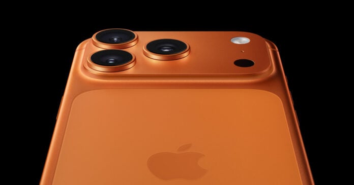 Apple iPhone 17 Pro camera close-up — the iPhone 17 model procured by the US Embassy in Kyiv for Ukrainian law enforcement