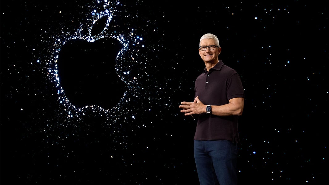Apple CEO Tim Cook at Apple keynote event AAPL stock August 2026