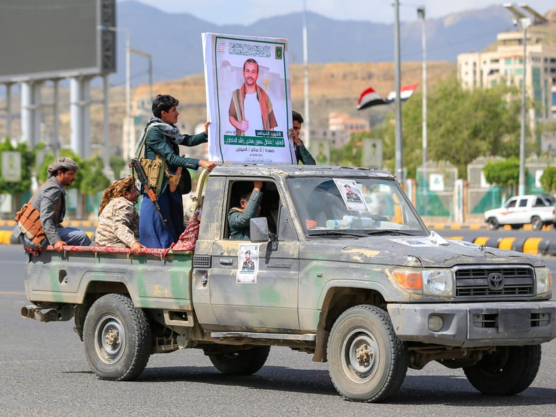 Ships navigate the Bab al-Mandab strait as Houthi forces complete control of Yemen's Red Sea coastline