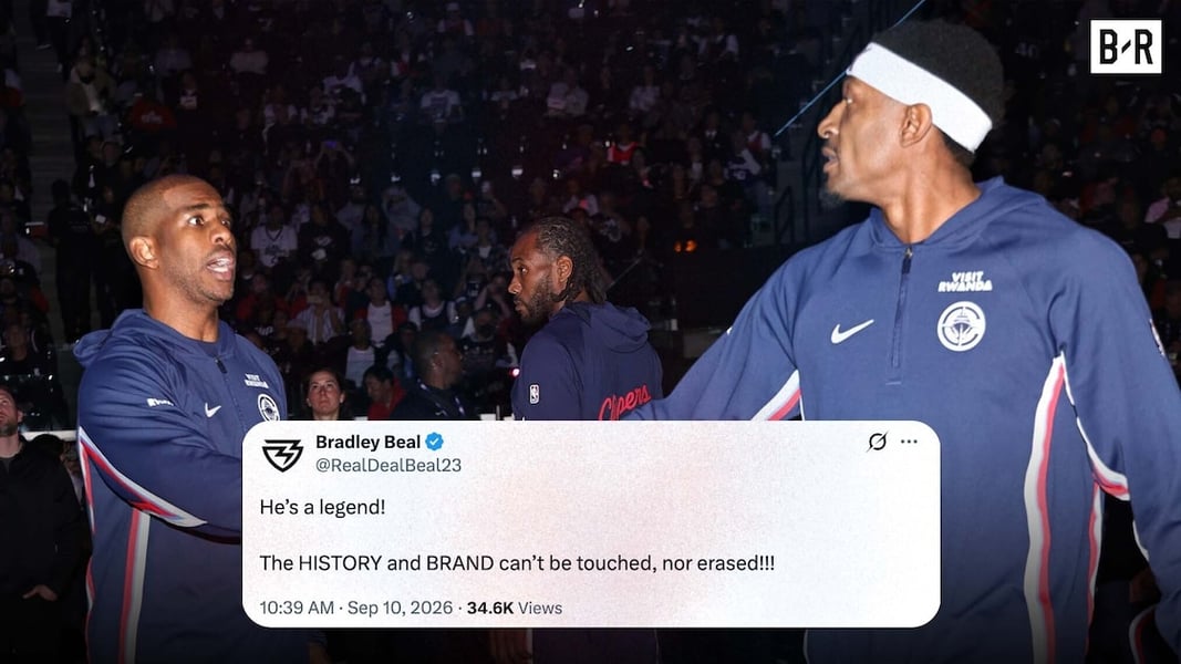 Bradley Beal quote card: He's a legend, the history and brand can't be touched, nor erased