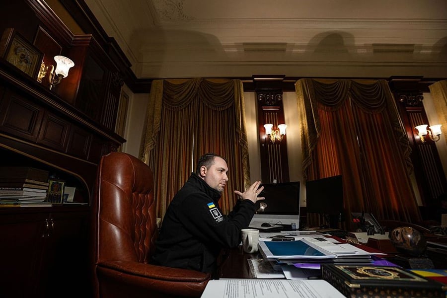 Kyrylo Budanov, chief of Ukraine's Main Intelligence Directorate (HUR), at his desk in Kyiv