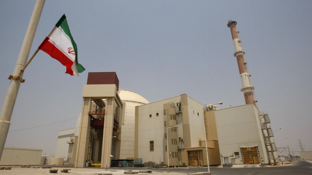 Aerial view of the Bushehr Nuclear Power Plant on Iran's southern coast, which Russia built and maintains