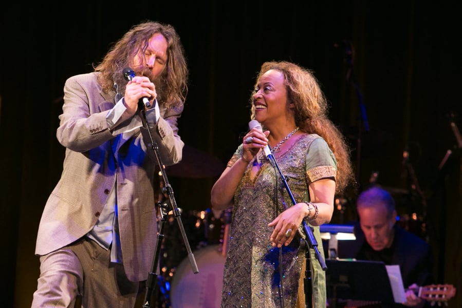 Cassandra Wilson performing live, two-time Grammy Award-winning jazz and blues vocalist