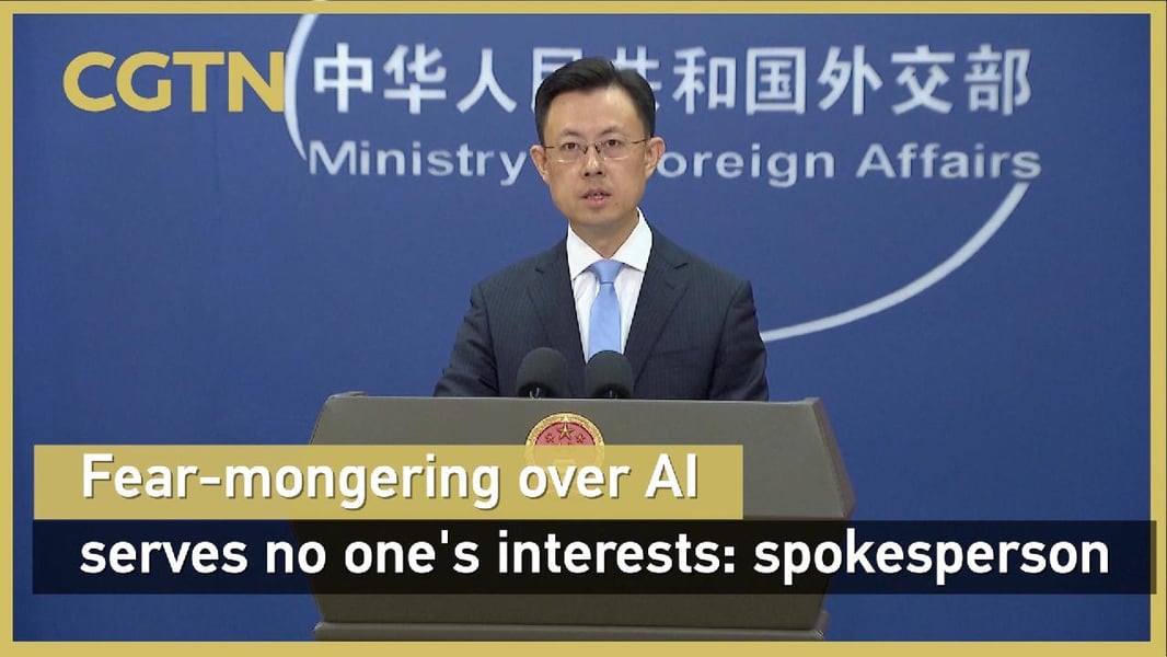 China Foreign Ministry spokesperson Guo Jiakun at the regular press briefing where he called AI safety warnings fearmongering
