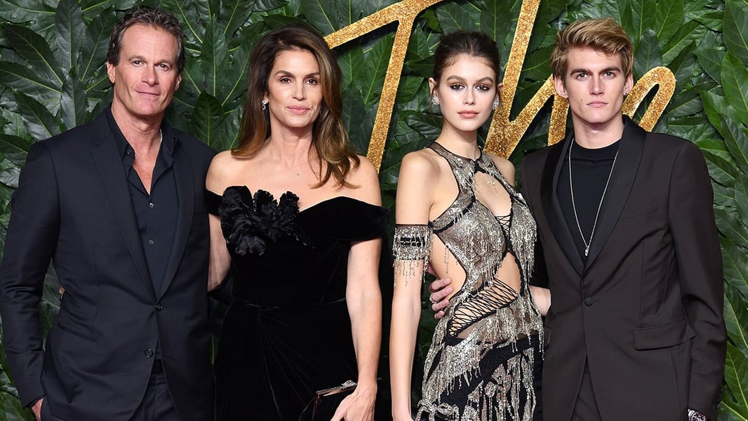 Cindy Crawford and Rande Gerber with their children Kaia and Presley Gerber