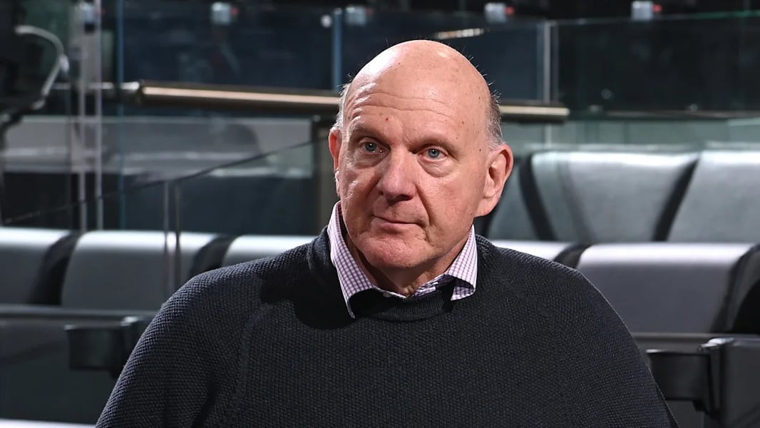 Steve Ballmer at a Los Angeles Clippers game after accepting NBA salary cap penalties