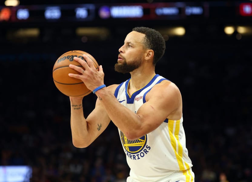 Stephen Curry walking during his Li-Ning Wide Open Tour in Beijing, China