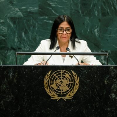 Venezuela's acting president Delcy Rodriguez addresses the UN General Assembly