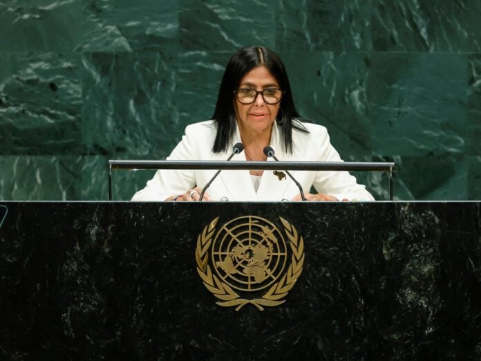 Venezuela's acting president Delcy Rodriguez addresses the UN General Assembly