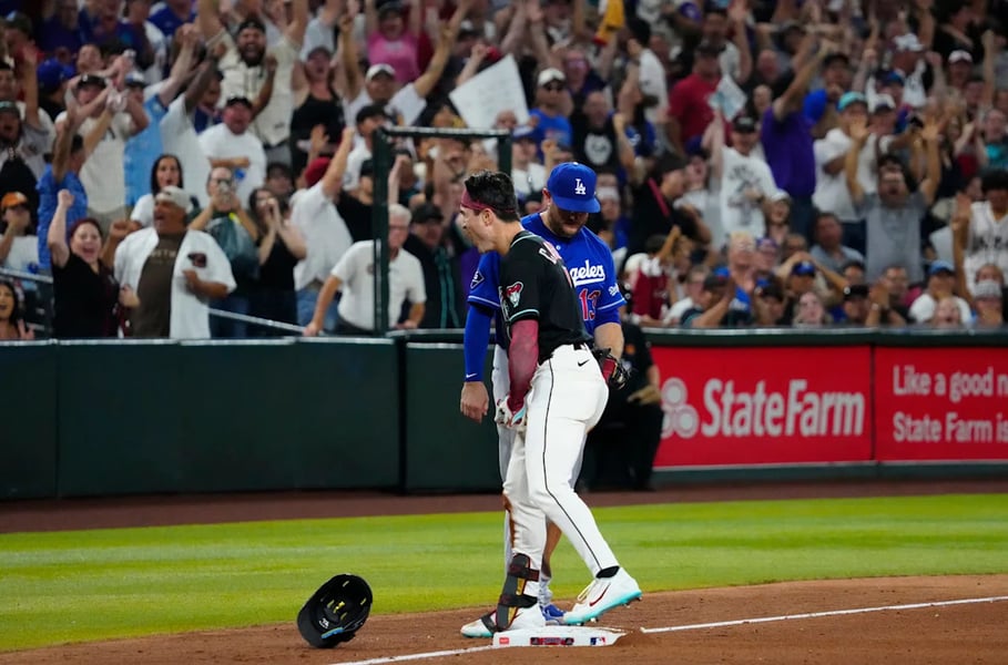 Arizona Diamondbacks players celebrate a key September win in their NL wild card push
