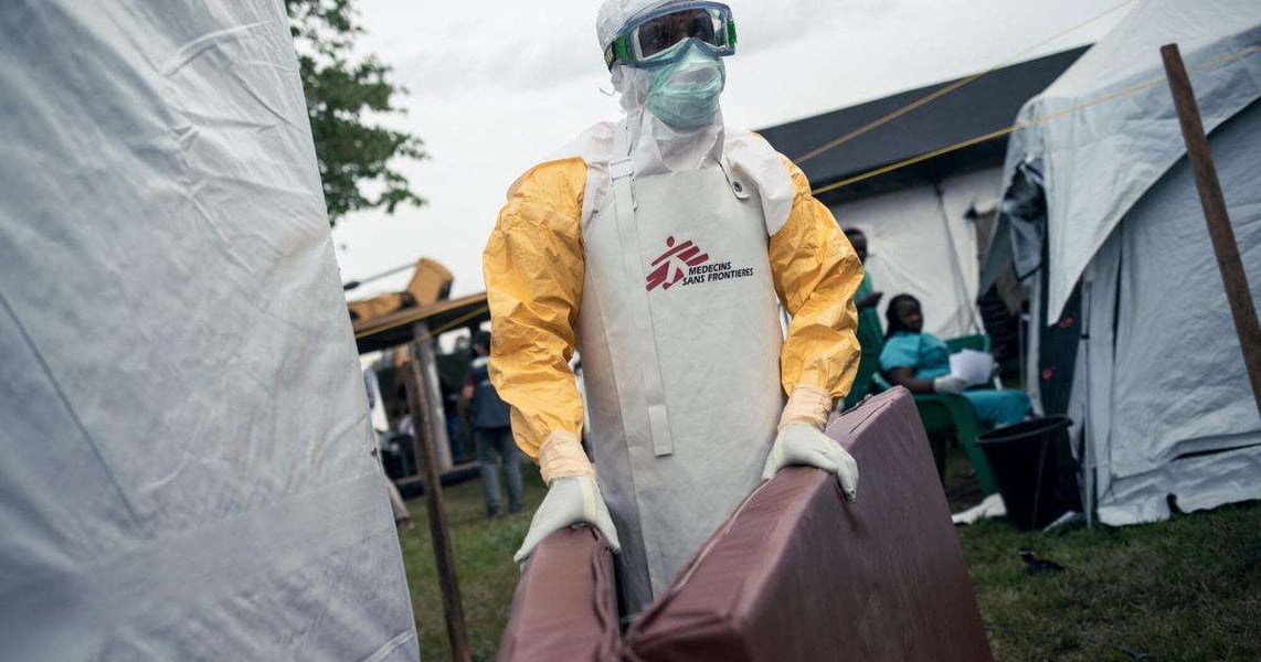 MSF health workers conducting Ebola vaccination as part of the BRAVO study in Bunia, Democratic Republic of Congo