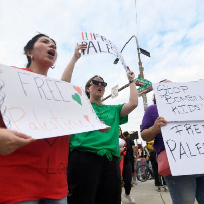 Pro-Palestinian protesters rally outside Lincoln Financial Field before Ed Sheeran Loop Tour concert in Philadelphia September 2026