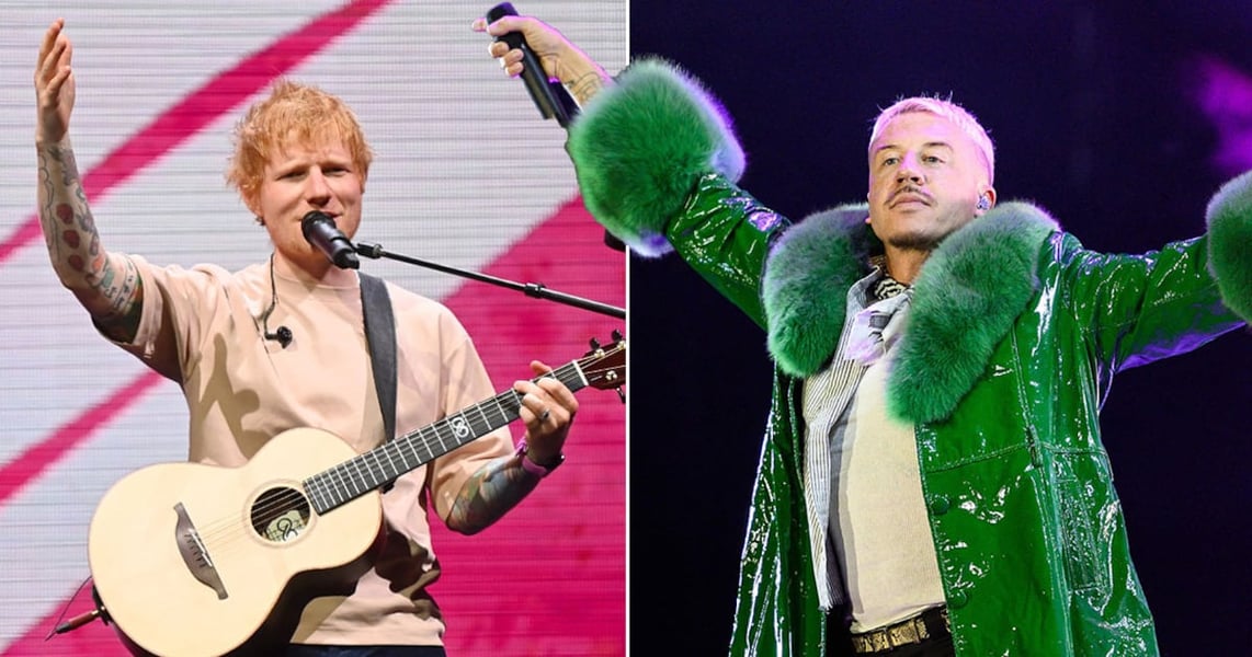 Macklemore performing on stage, one of several opening acts who withdrew from Ed Sheeran Loop Tour over Palestine