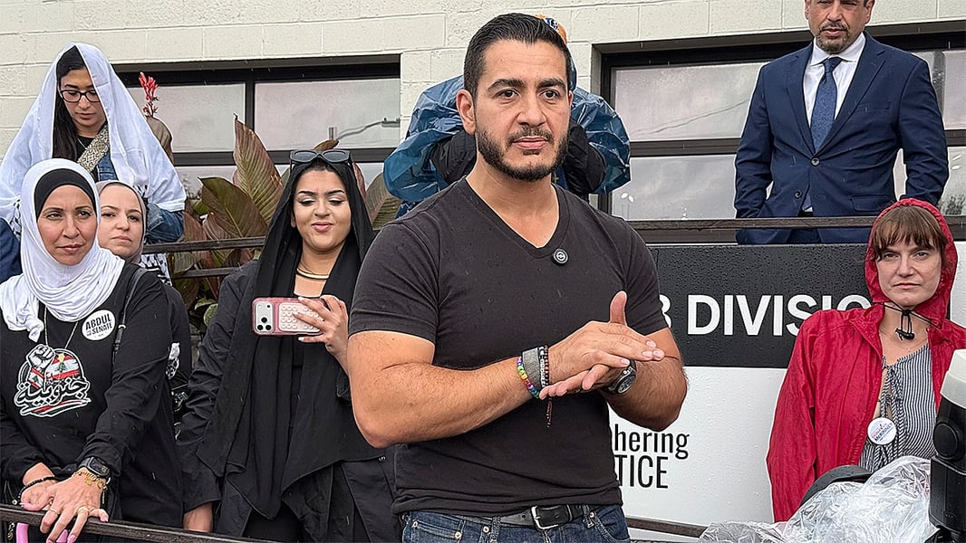Abdul El-Sayed at a Detroit campaign event for Michigan Senate race August 2026