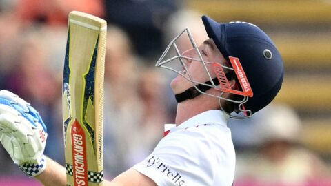 Harry Brook batting during England vs Pakistan 3rd Test at Edgbaston, Day 2, 2026