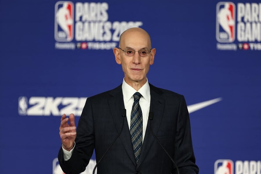 NBA commissioner Adam Silver speaks on the league's European expansion plans ahead of the October 2027 launch