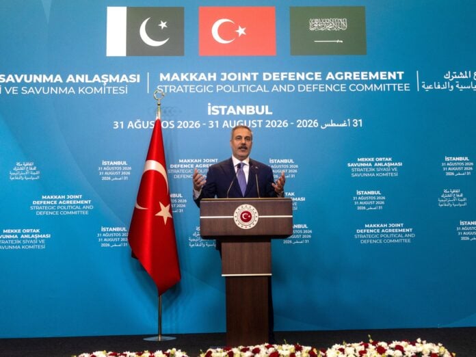 Turkish Foreign Minister Hakan Fidan speaks amid escalating Houthi attacks on Saudi Arabia