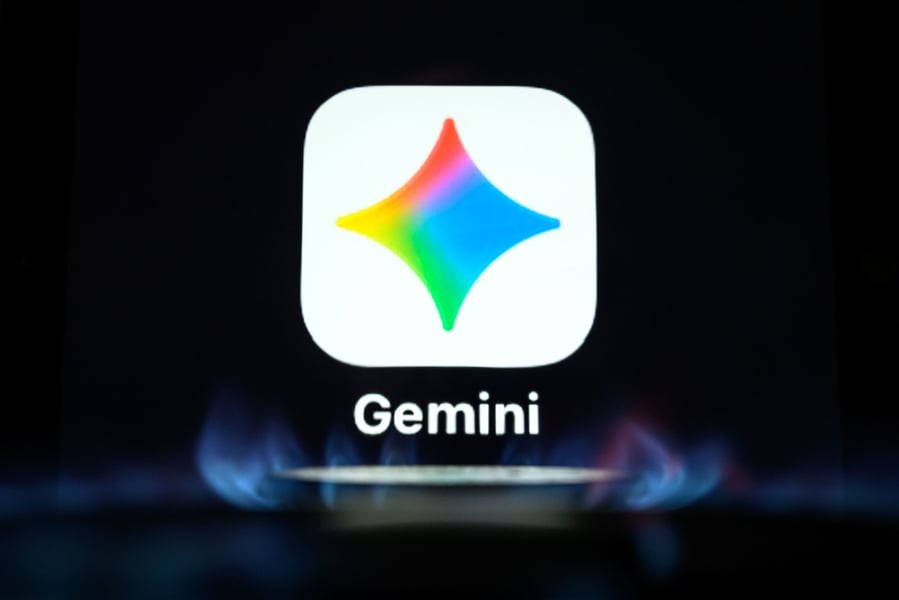 Google Gemini AI logo on a digital screen representing AI security and hacking incident