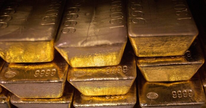 Gold bullion bars stacked at a vault — UK gold rate today 9 September 2026
