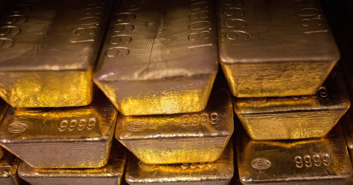 Gold bullion bars stacked at a vault, UK gold rate September 5 2026
