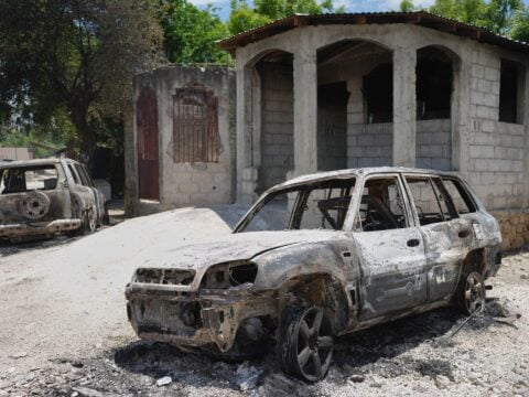 Aftermath of a gang attack on a farming community near Port-au-Prince, Haiti
