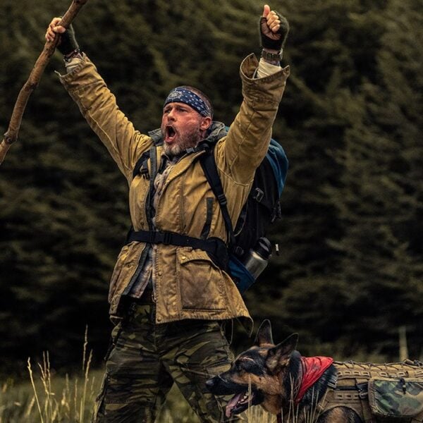 Brad Pitt as James Belmont in Heart of the Beast, the 2026 Paramount survival thriller directed by David Ayer