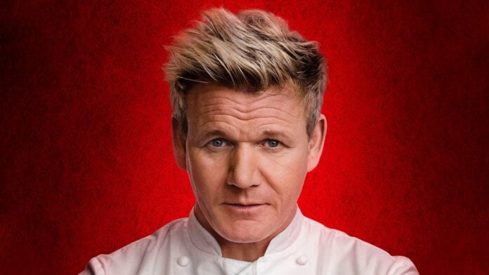 Gordon Ramsay on the Hell's Kitchen set, Season 25 on Fox