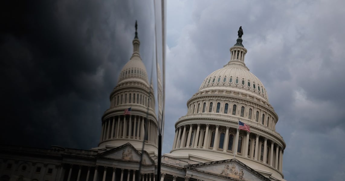 US Capitol building as House passes partisan CR with Senate shutdown showdown looming