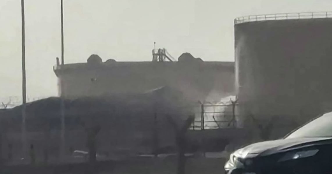 Black smoke rising from Aramco fuel depot near King Khalid International Airport in Riyadh after Houthi missile and drone attack on September 19 2026