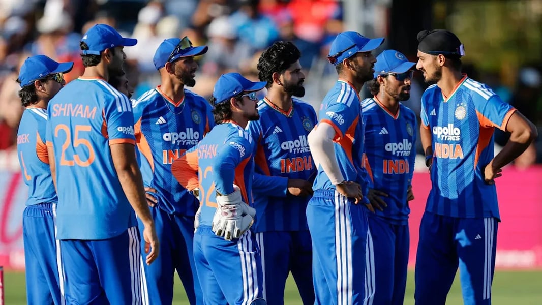 Rashid Khan bowling for Afghanistan against India in the T20I series at Arun Jaitley Stadium Delhi 2026