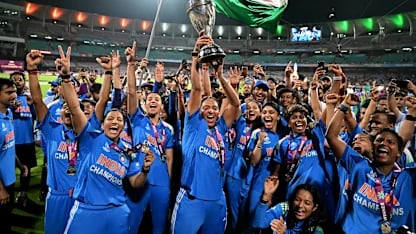 ICC Women's Champions Trophy 2027 trophy and India cricket branding after Sri Lanka stripped of hosting rights