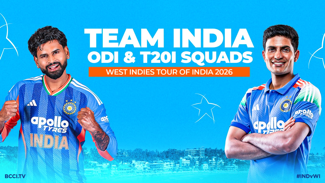 BCCI India squad announcement for West Indies ODI and T20I series September 2026