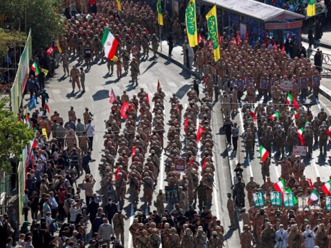 Hundreds of thousands gather at Iran's Janfada rally in Tehran, September 18, 2026