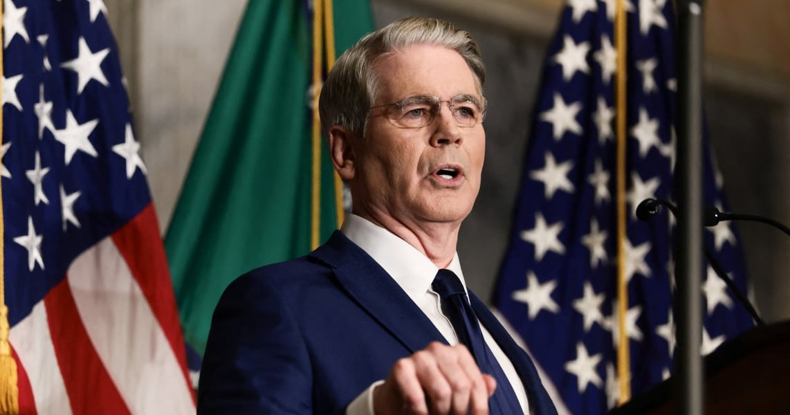 US Treasury Secretary Scott Bessent at a press conference announcing Operation Economic Outcast sanctions against Iran on August 24 2026