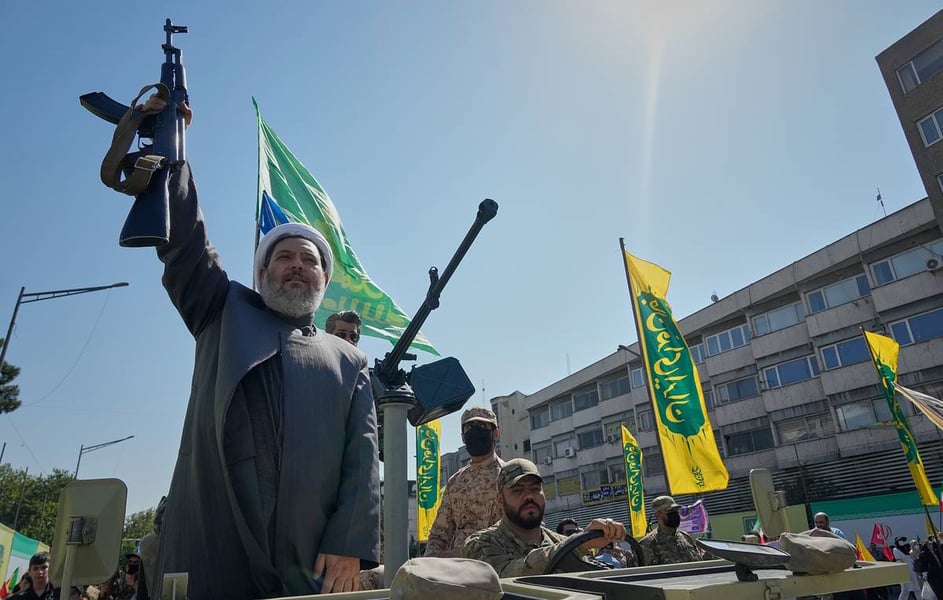 IRGC Brigadier General Hossein Mohebbi speaks at a press conference in Tehran, September 21, 2026