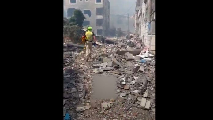 Ambulance crews targeted by Israeli airstrike in Nabatieh al-Fawqa southern Lebanon September 2026