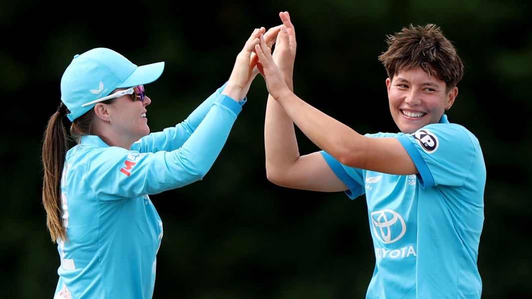 Issy Wong bowling for England Women against Ireland in the second ODI at Derby, September 2026