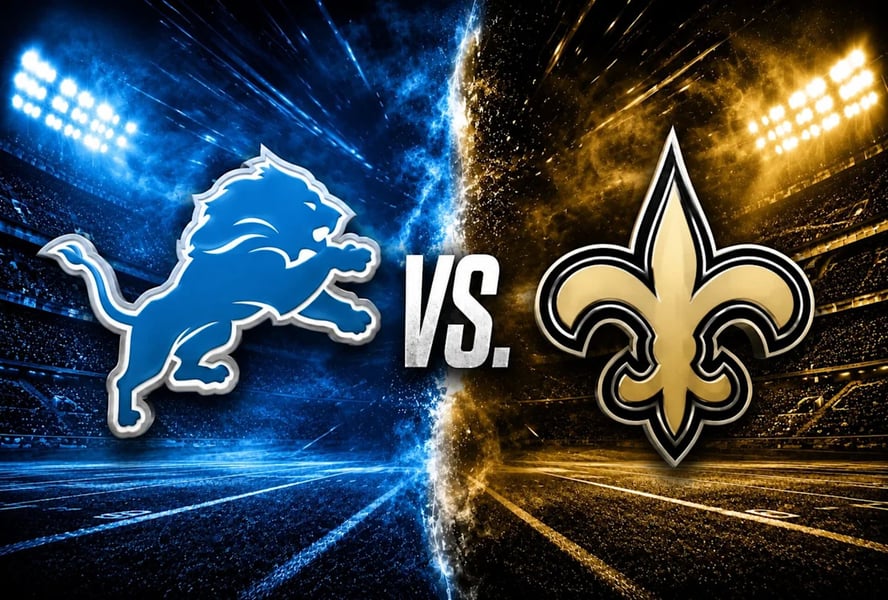 Jahmyr Gibbs running the ball for the Detroit Lions against the New Orleans Saints in Week 1 2026