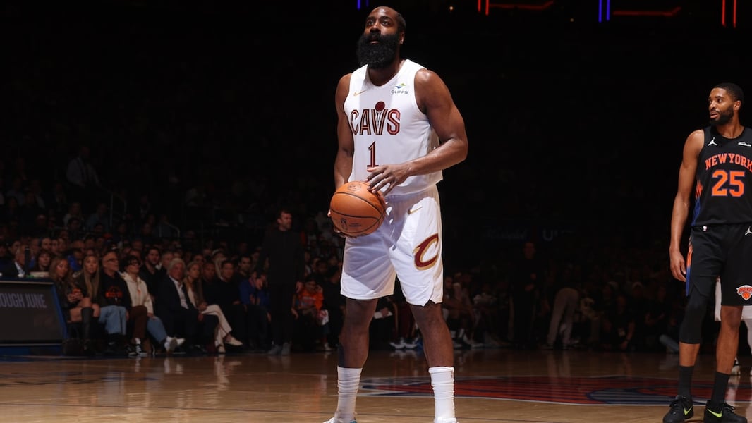 James Harden in Cleveland Cavaliers uniform during the 2025-26 NBA season