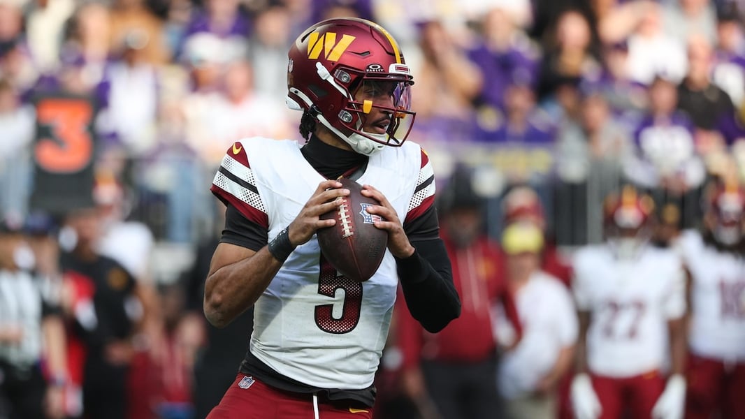 Washington Commanders quarterback Jayden Daniels in action during 2026 NFL season