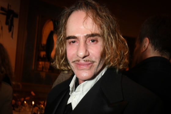 John Galliano at fashion event after Met exhibition cancellation announcement
