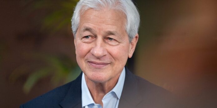 JPMorgan Chase CEO Jamie Dimon as the bank's stock falls on September 10 amid rising Treasury yields and Iran war inflation pressure