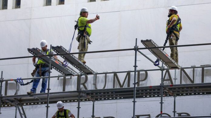 Kennedy Center for the Performing Arts facade in Washington DC amid Trump name inscription dispute