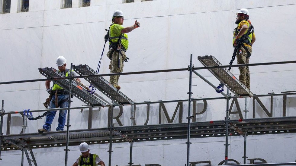Kennedy Center for the Performing Arts facade in Washington DC amid Trump name inscription dispute