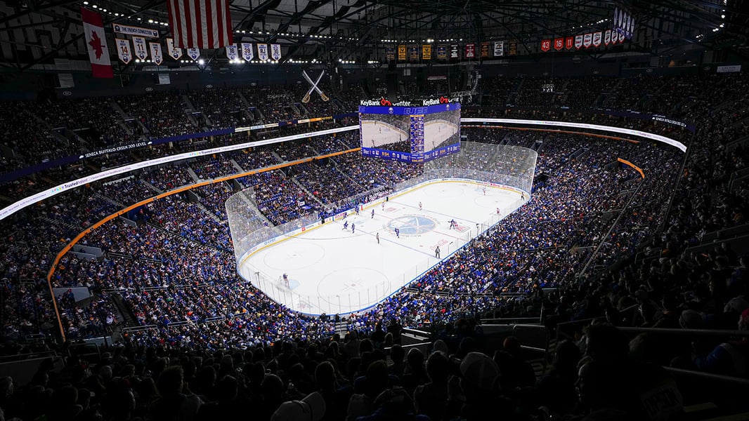 KeyBank Center arena in Buffalo, New York, home of the Buffalo Sabres
