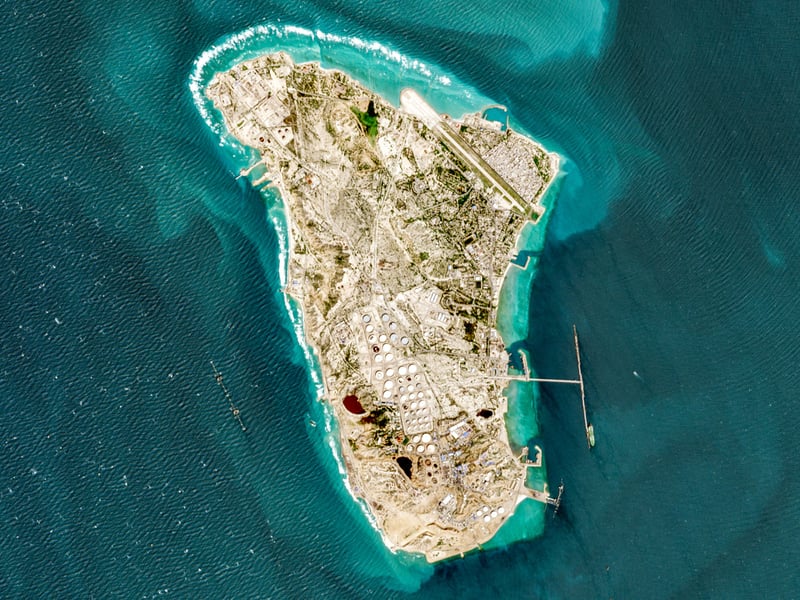 US strike on IRGC military positions on Kharg Island in March 2026 sparing oil export terminals as Trump threatens to target them September 2026