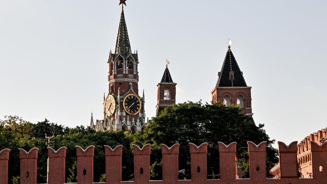 Moscow Kremlin Spasskaya Tower view representing Russia diplomatic position on Russia-Europe relations