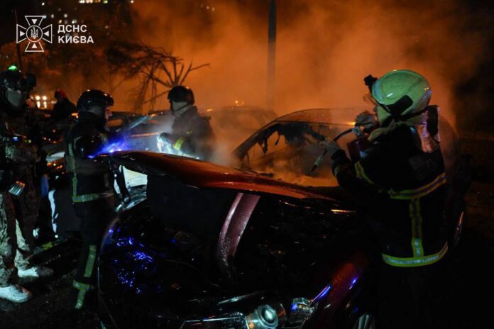 Emergency crews at the site of Russian ballistic missile strike on Kyiv, September 24, 2026
