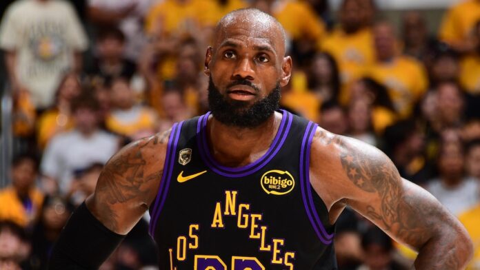 LeBron James with the Philadelphia 76ers during the 2026 NBA season